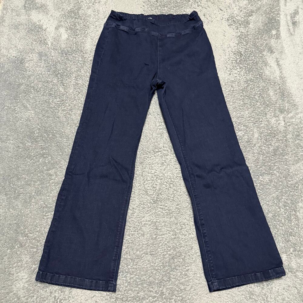 Pistola Jeans Womens Large Blue Denim High Rise Straight Dark Pull On